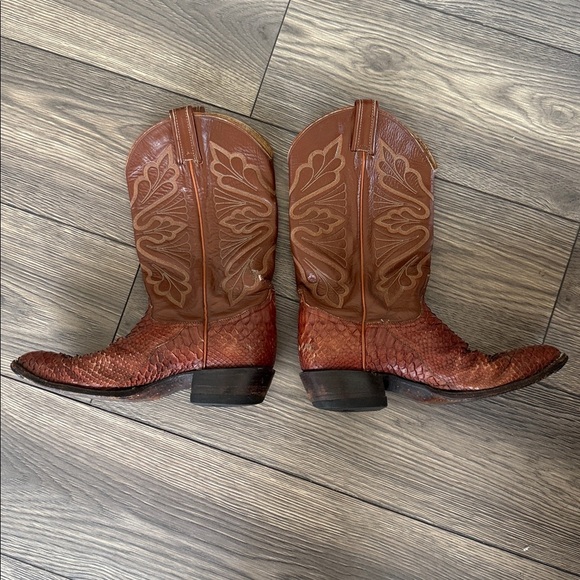 Tony lama vintage exotic python Men\'s Brown Western Boots main image 11